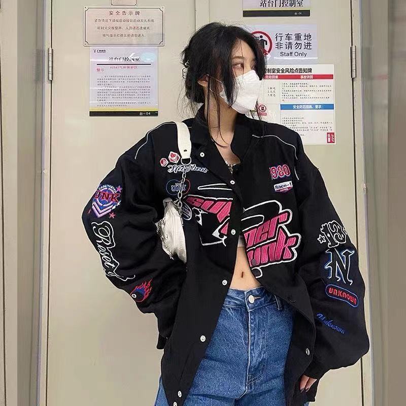 Autumn Harajuku Fashion Baseball Jacket Women Oversized Vintage Y2k  Streetwear Varsity Embroidery Jackets Korean Style Aesthetic - AliExpress