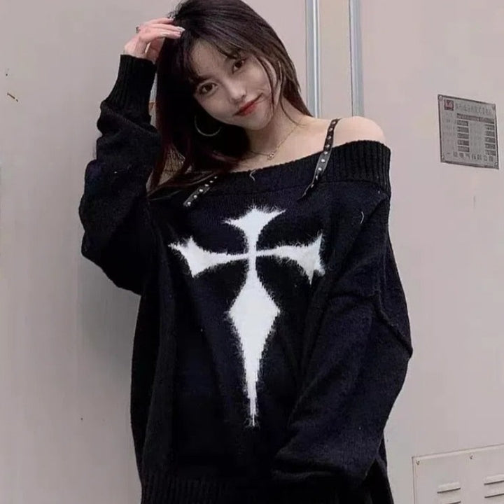 Gothic Aesthetic Harajuku Sweater Pastel Kitten