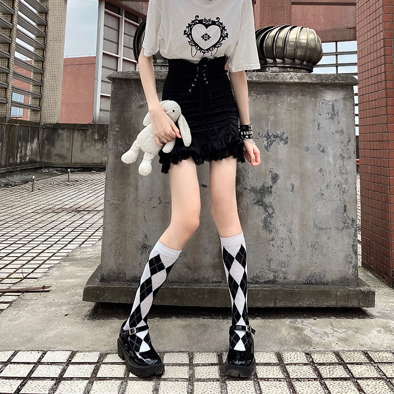 Harajuku Gothic Socks - Pastel Kitten