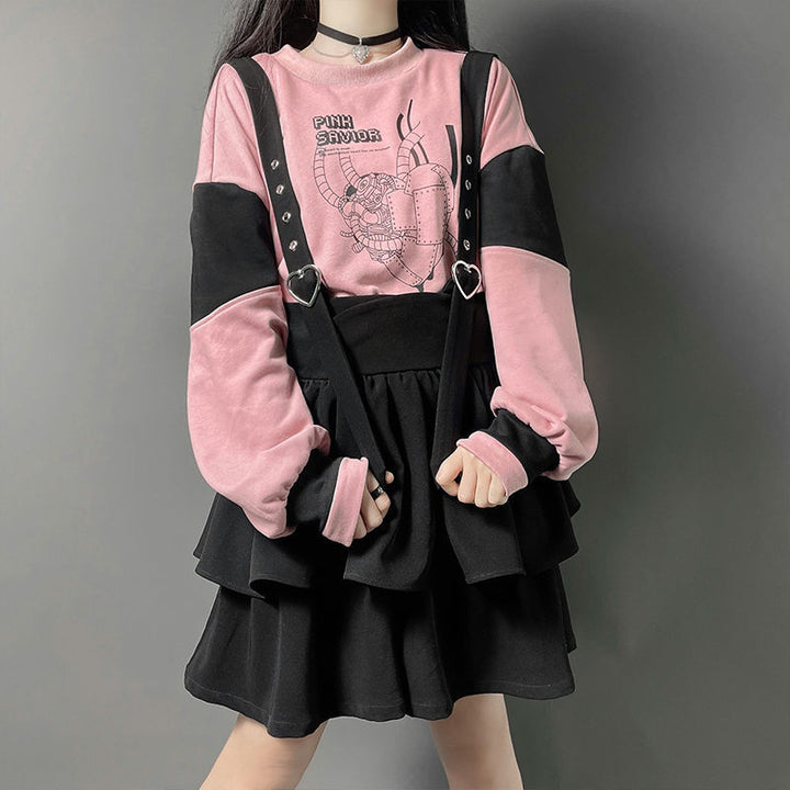 Pastel Gothic Anime Clothing Set Pastel Kitten