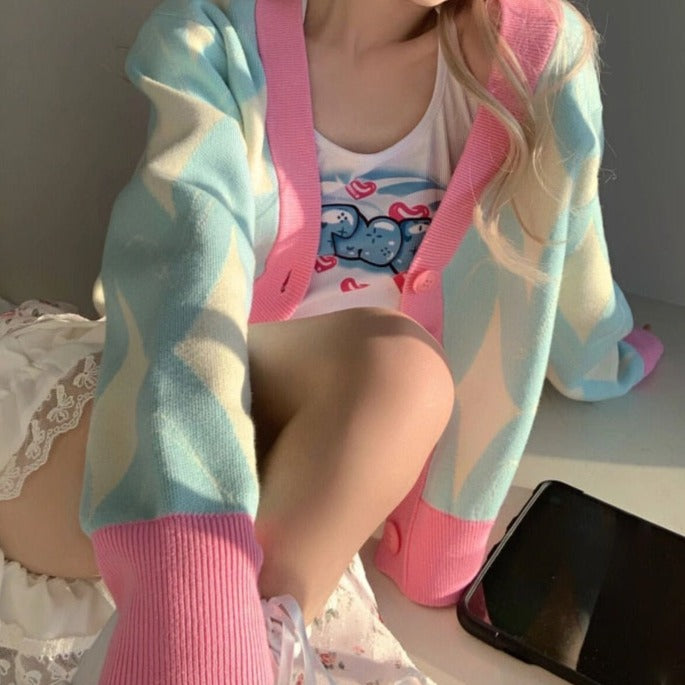 Korean Style Kawaii Cardigan Pastel Kitten