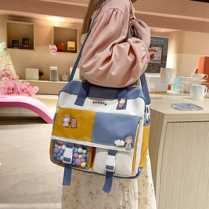 Kawaii School Korean Style Backpack Pastel Kitten