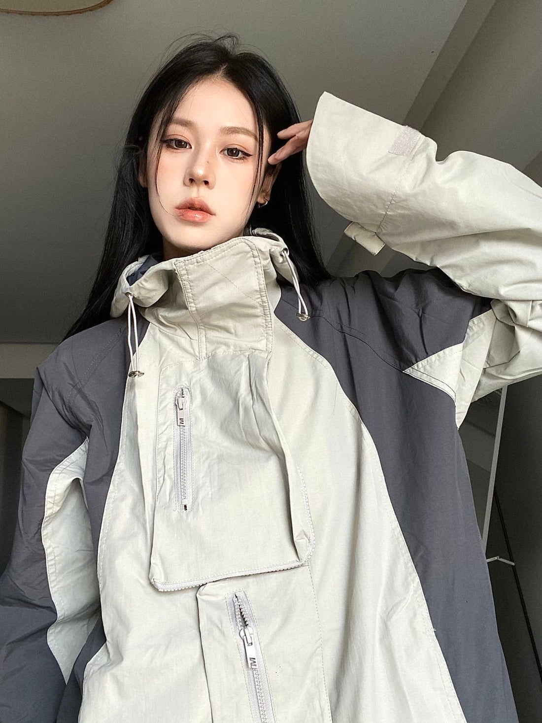 Techwear Windbreaker Jacket - Pastel Kitten