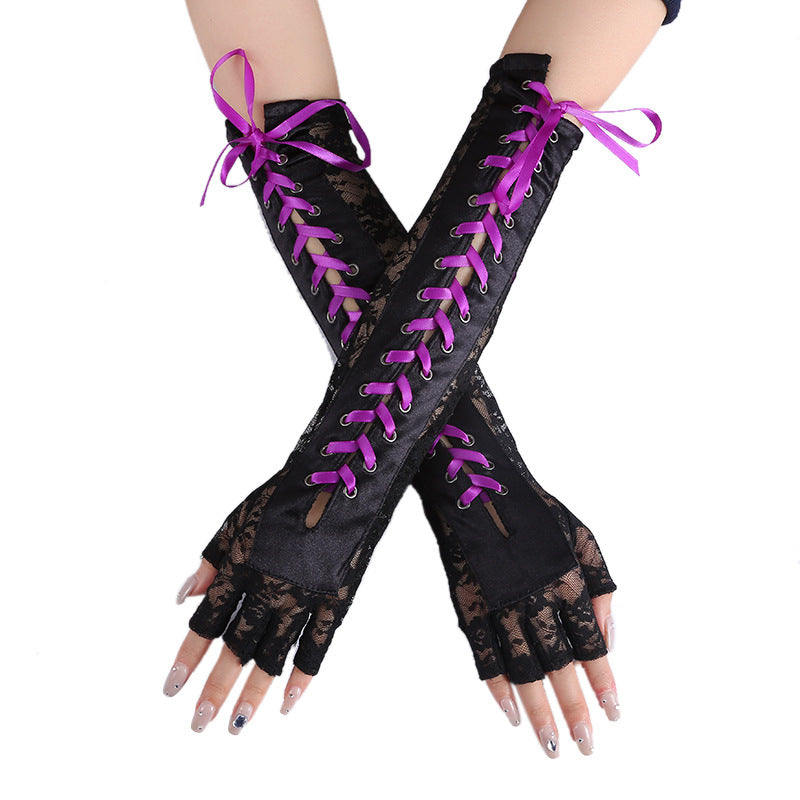 Gothic Half-Finger Arm Warmers - Pastel Kitten