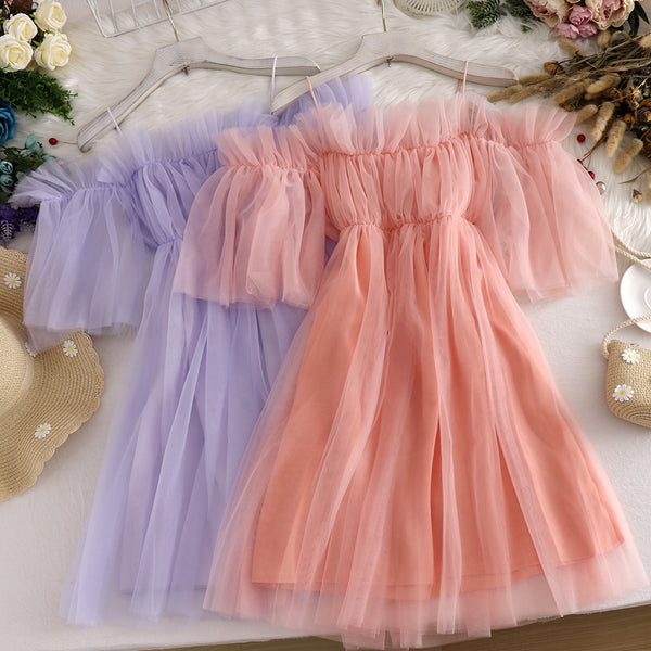 Vintage Fairytale Cottagecore Dress Pastel Kitten