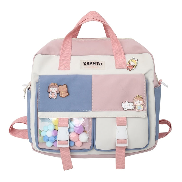 Kawaii School Korean Style Backpack Pastel Kitten