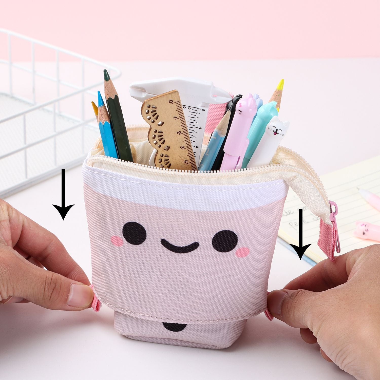 Japanese Kawaii Bear Pencil Case - Pastel Kitten