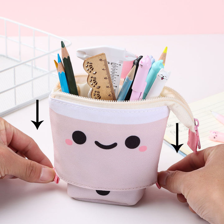 Boba Milk Tea Pencil Case Pastel Kitten