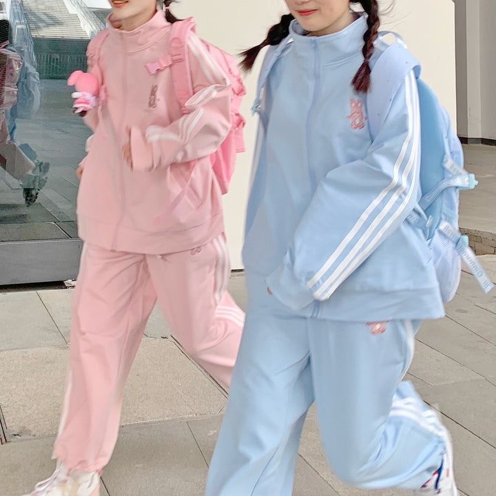 Kawaii Japanese Sports Outfit Set Pastel Kitten