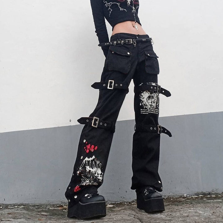 Punk Gothic Style Pants Pastel Kitten