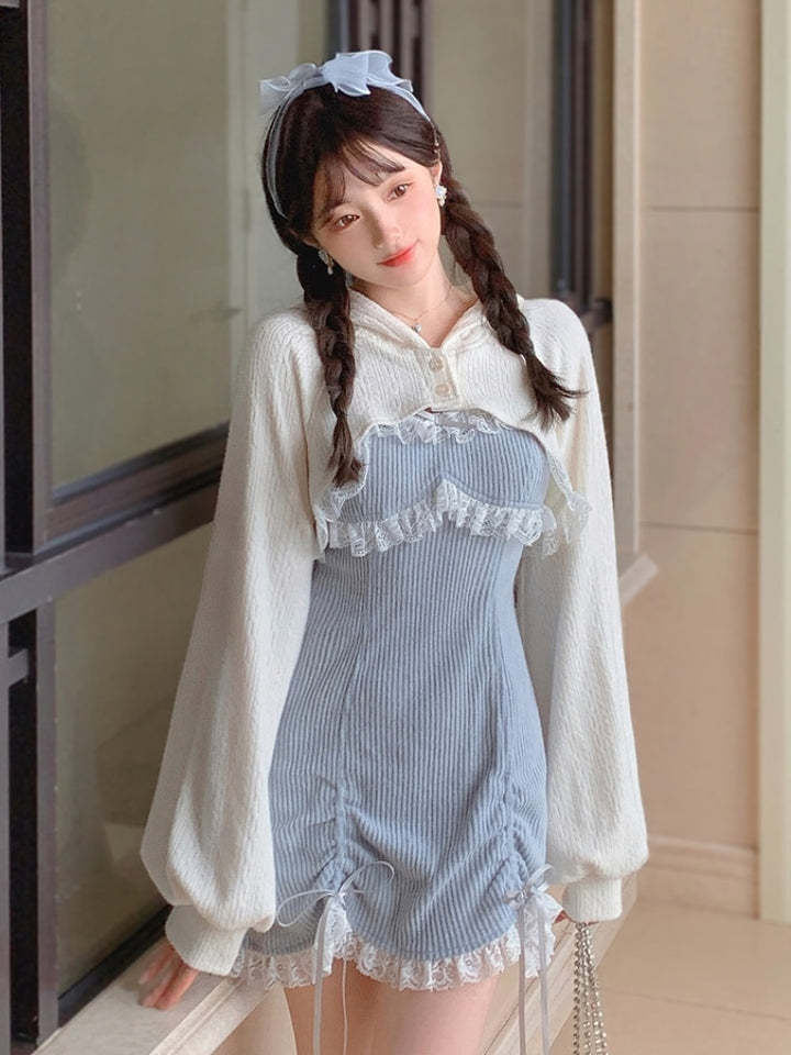 Japanese Kawaii Dress Set Pastel Kitten