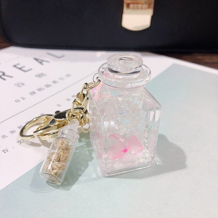 Aesthetic Flower Bottle Keychain Pastel Kitten