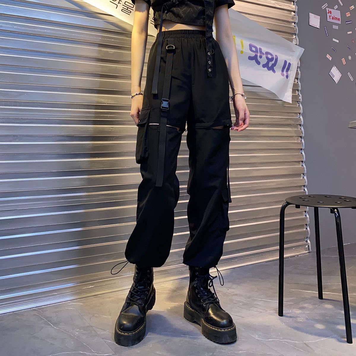 Techwear Harajuku Style Pants - Pastel Kitten
