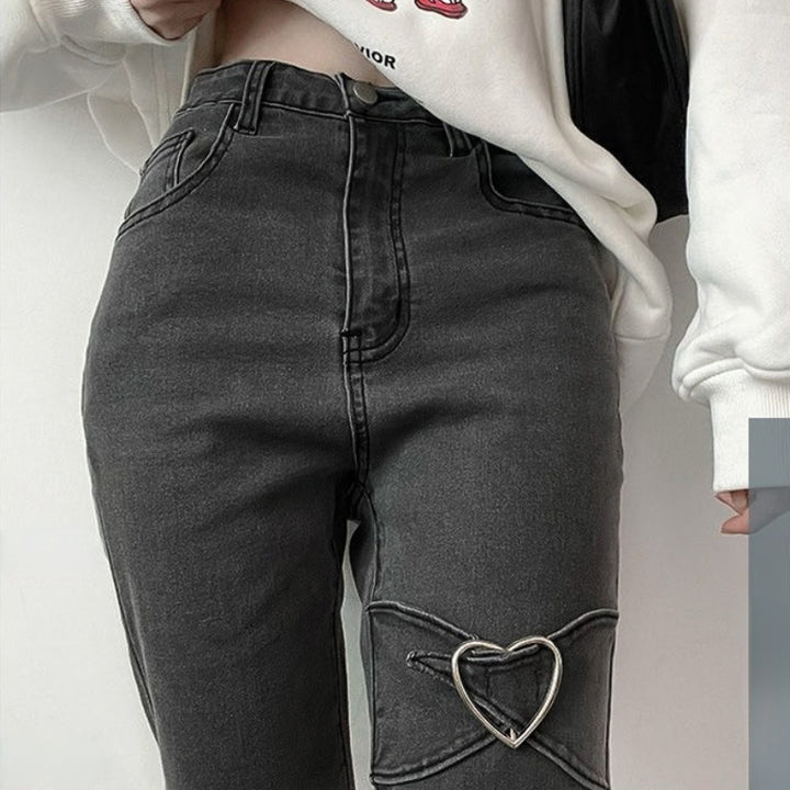 Vintage Y2K Black Denim Pants Pastel Kitten