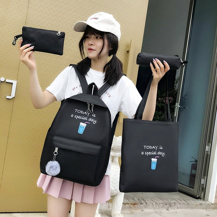 Cute Aesthetic Backpack & Bag Set Pastel Kitten