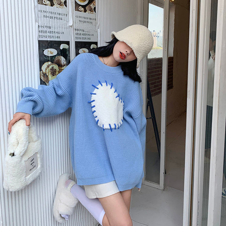 Japanese Heart Shaped Sweater Pastel Kitten